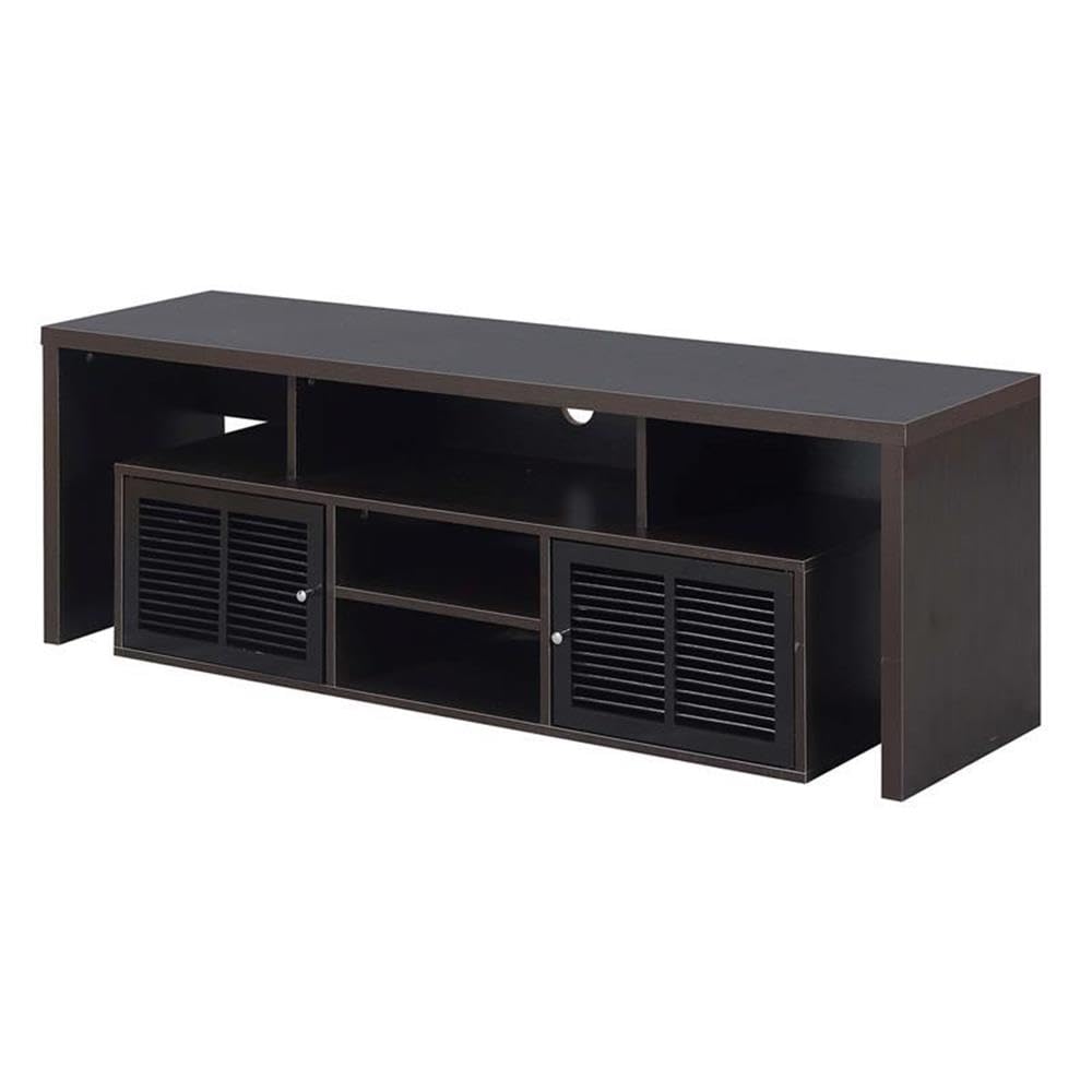 65 inch Espresso TV Stand with Storage Cabinets and Shelves Z49041