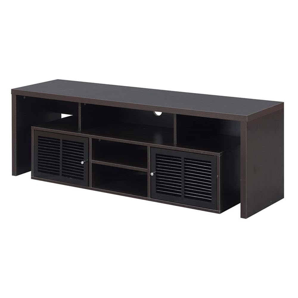 65 inch Espresso TV Stand with Storage Cabinets and Shelves Z49041