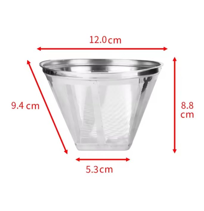 Reusable Stainless Steel Cone Coffee Filters, 1-Pack E553569