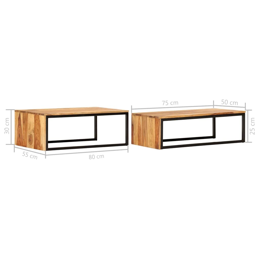 Coffee Table Nesting Tables 2 pcs Solid Sheesham Wood L775