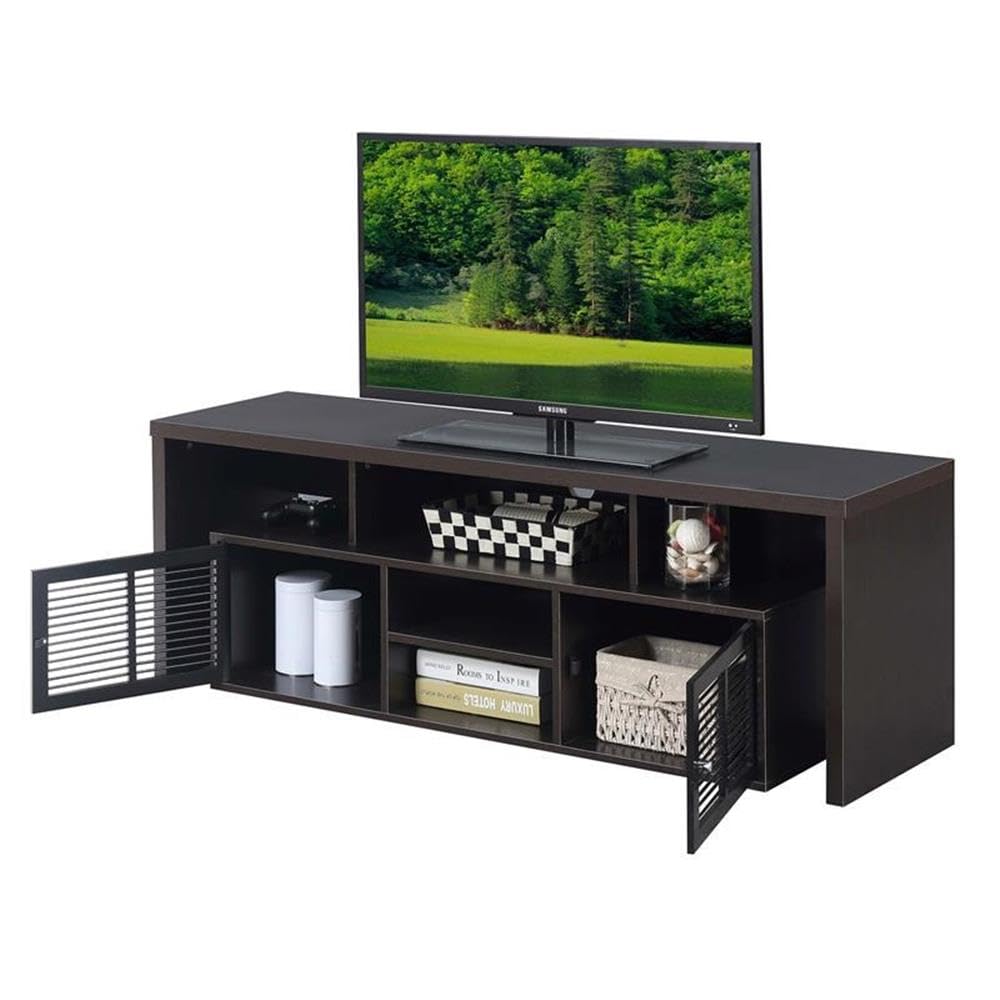 65 inch Espresso TV Stand with Storage Cabinets and Shelves Z49041