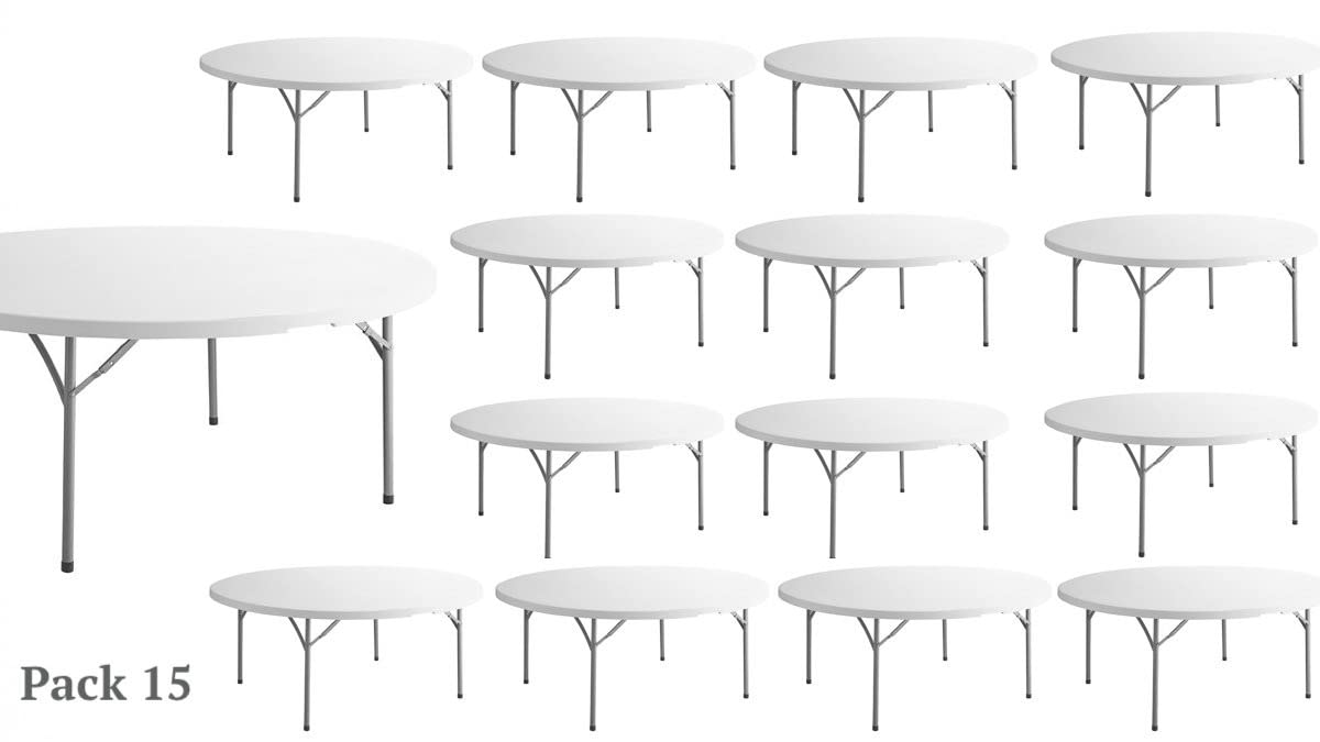 White 72 Inch Round Plastic Folding Table G38683