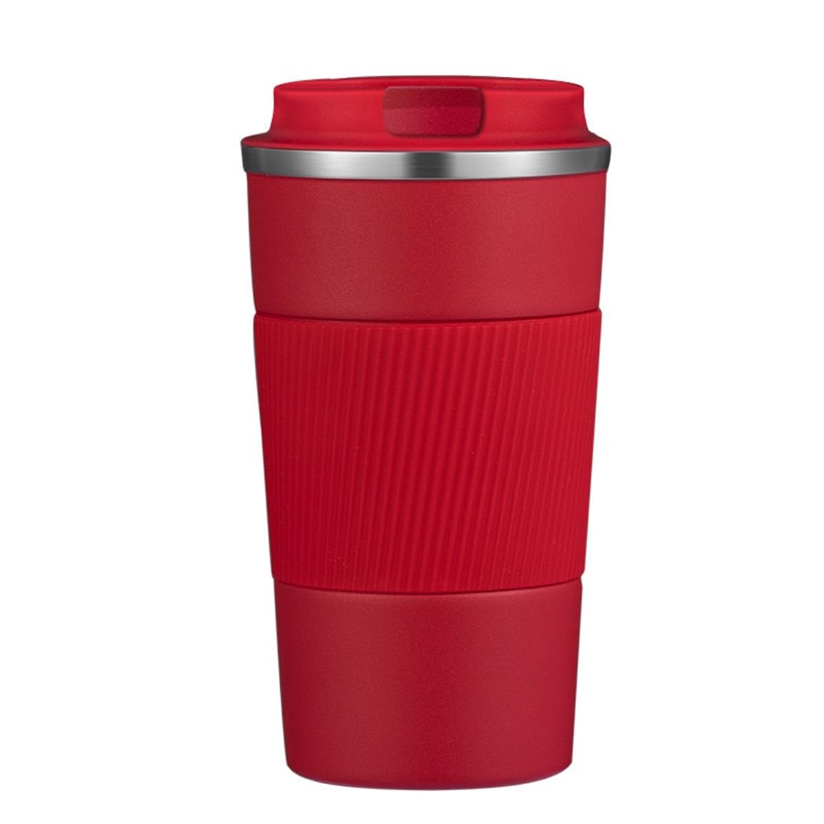 Stainless Steel Insulated Travel Coffee Mug Flip up Tumbler, Double wall Leak Proof Vacuum Cup Keep Drink Cold and Hot (Red, 17 Ounces) J226016