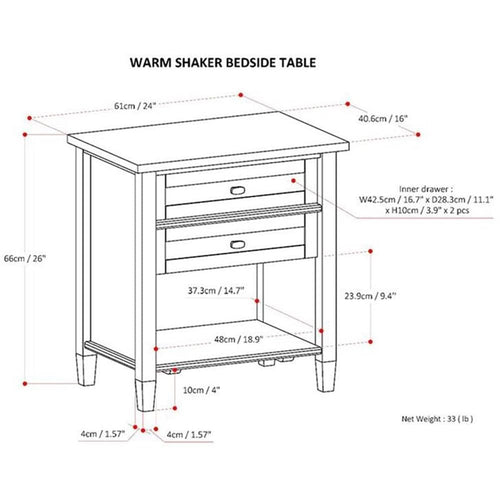 2-Piece Wood Nightstand Set V64484