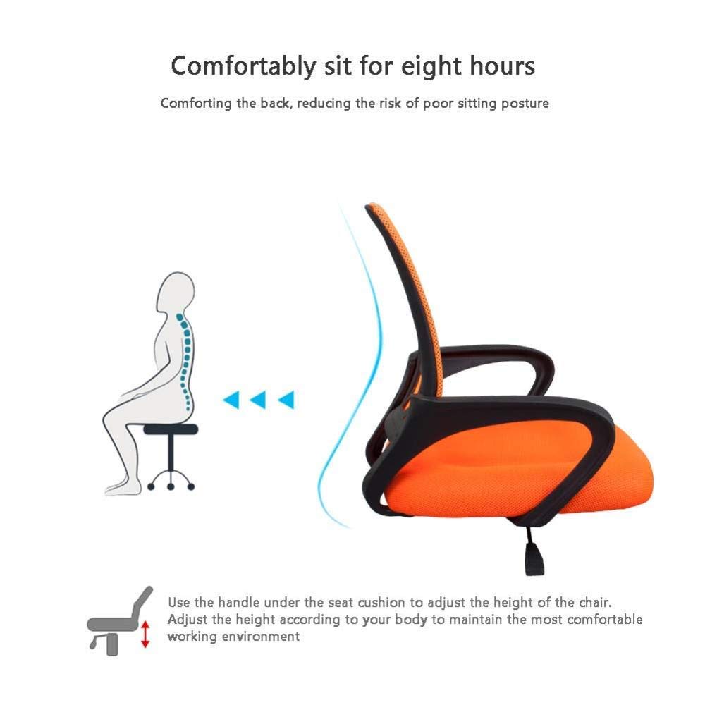 Orange Ergonomic Mesh and Leather High Back Office Chair U3663