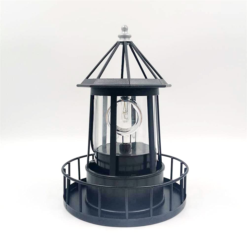 Black Wrought Iron Solar Lighthouse J48519