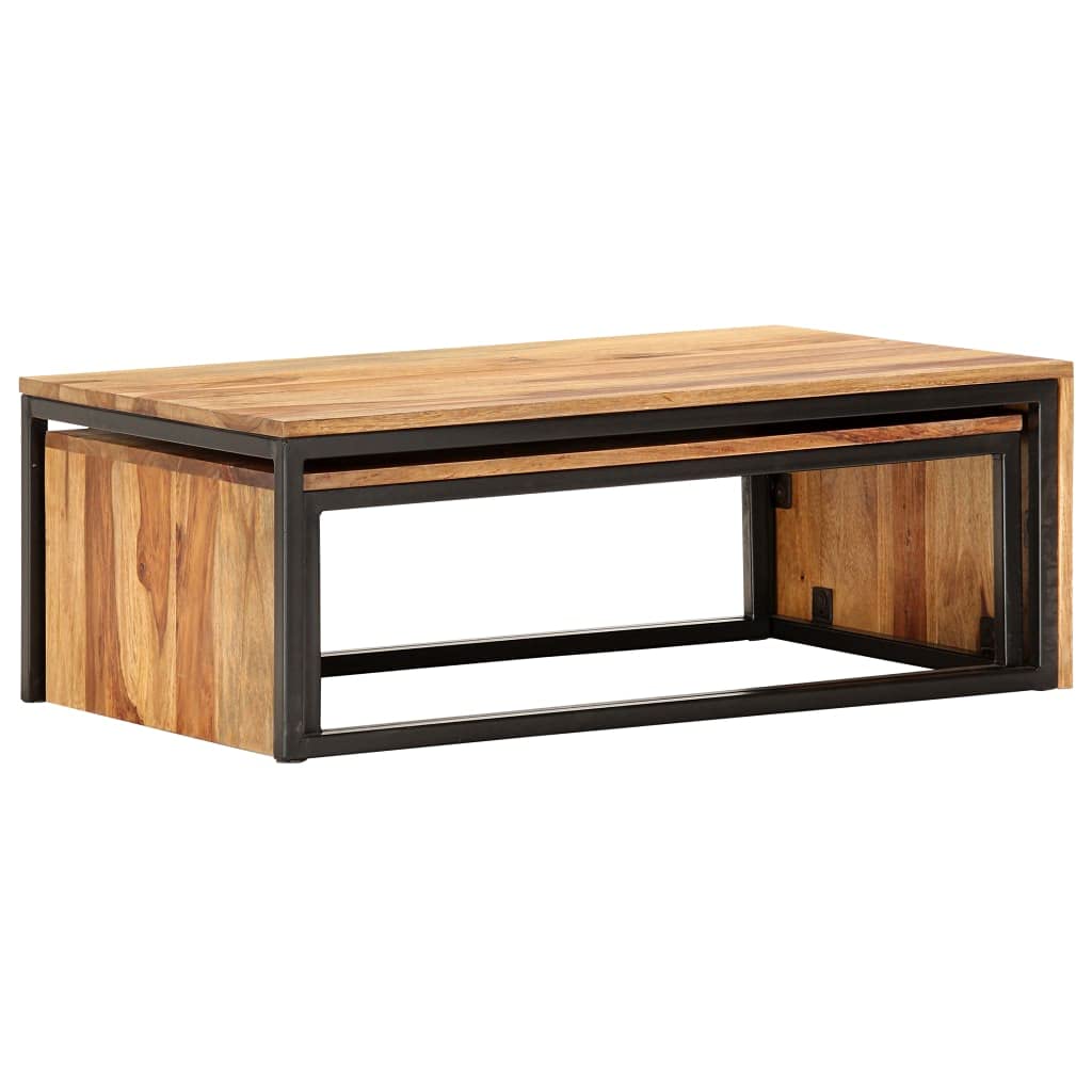 Coffee Table Nesting Tables 2 pcs Solid Sheesham Wood L775