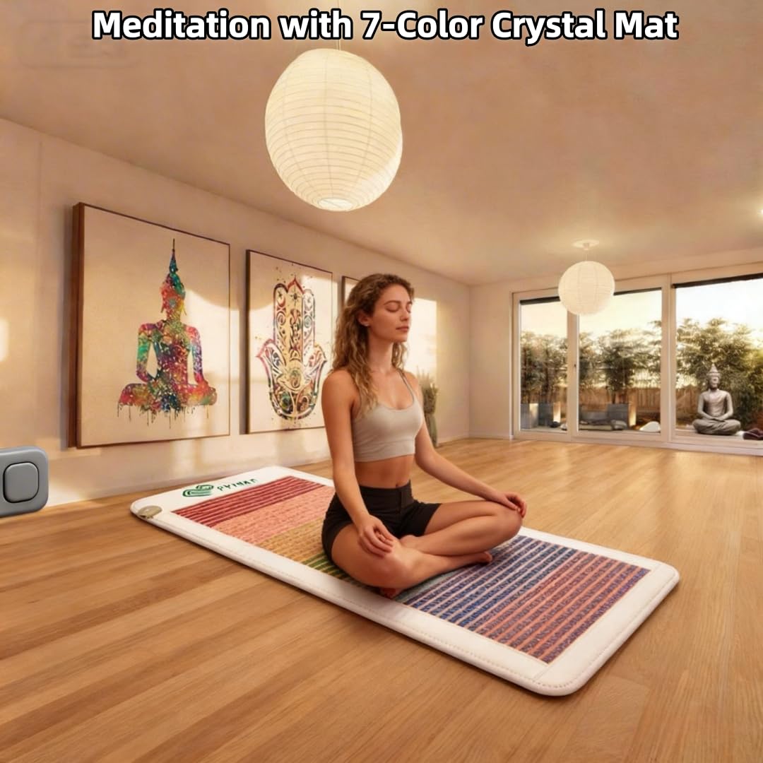 7-Chakra Gemstone Far Infrared Crystal Heating Mat J937258