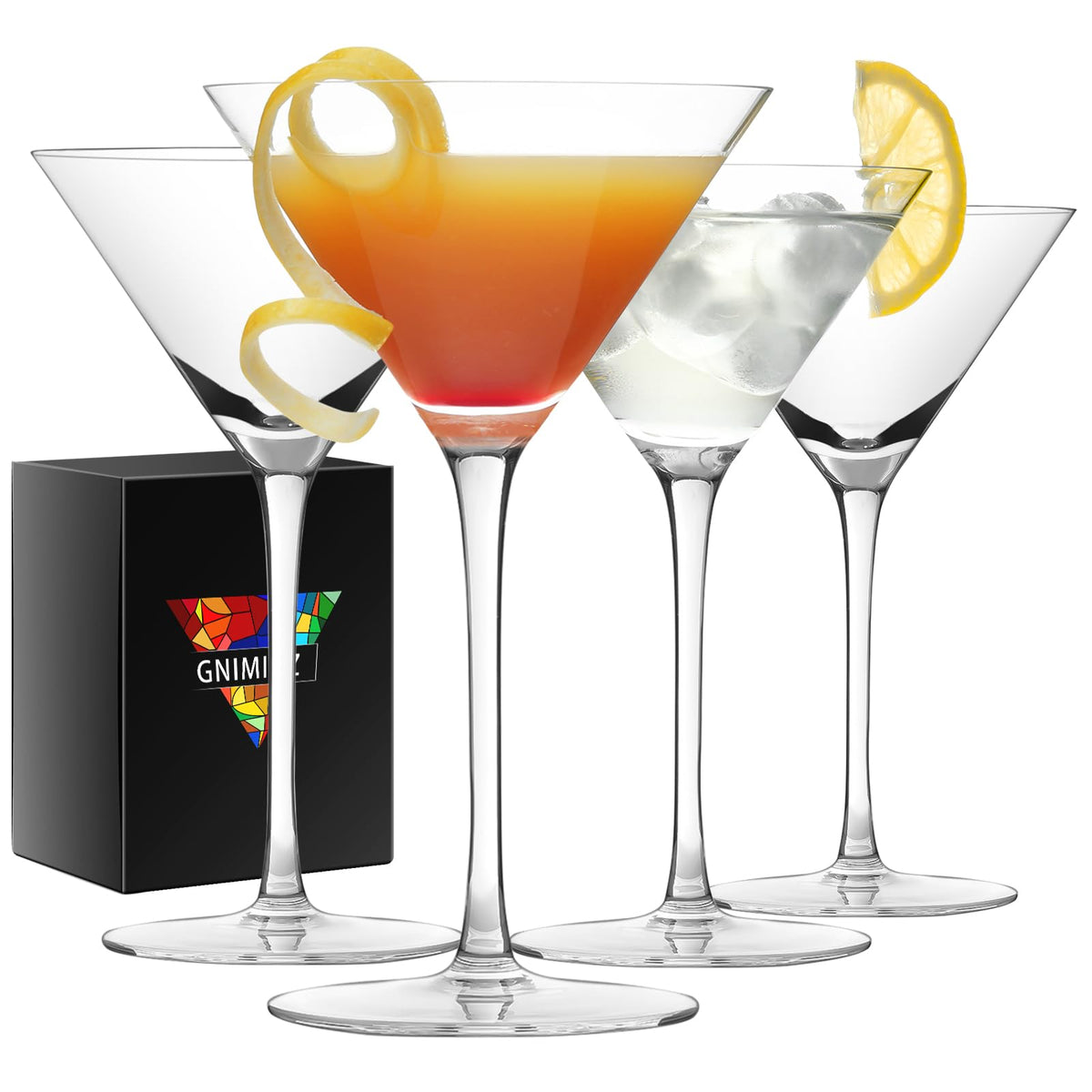 9 oz Handmade Crystal Martini Glasses Set of 4 Y735