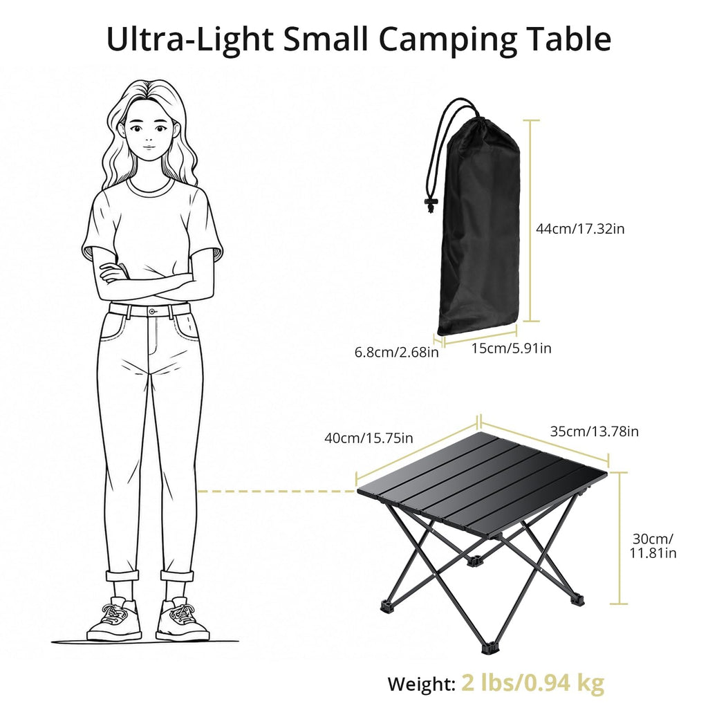 Small Folding Camping Table Aluminum Frame Y500317