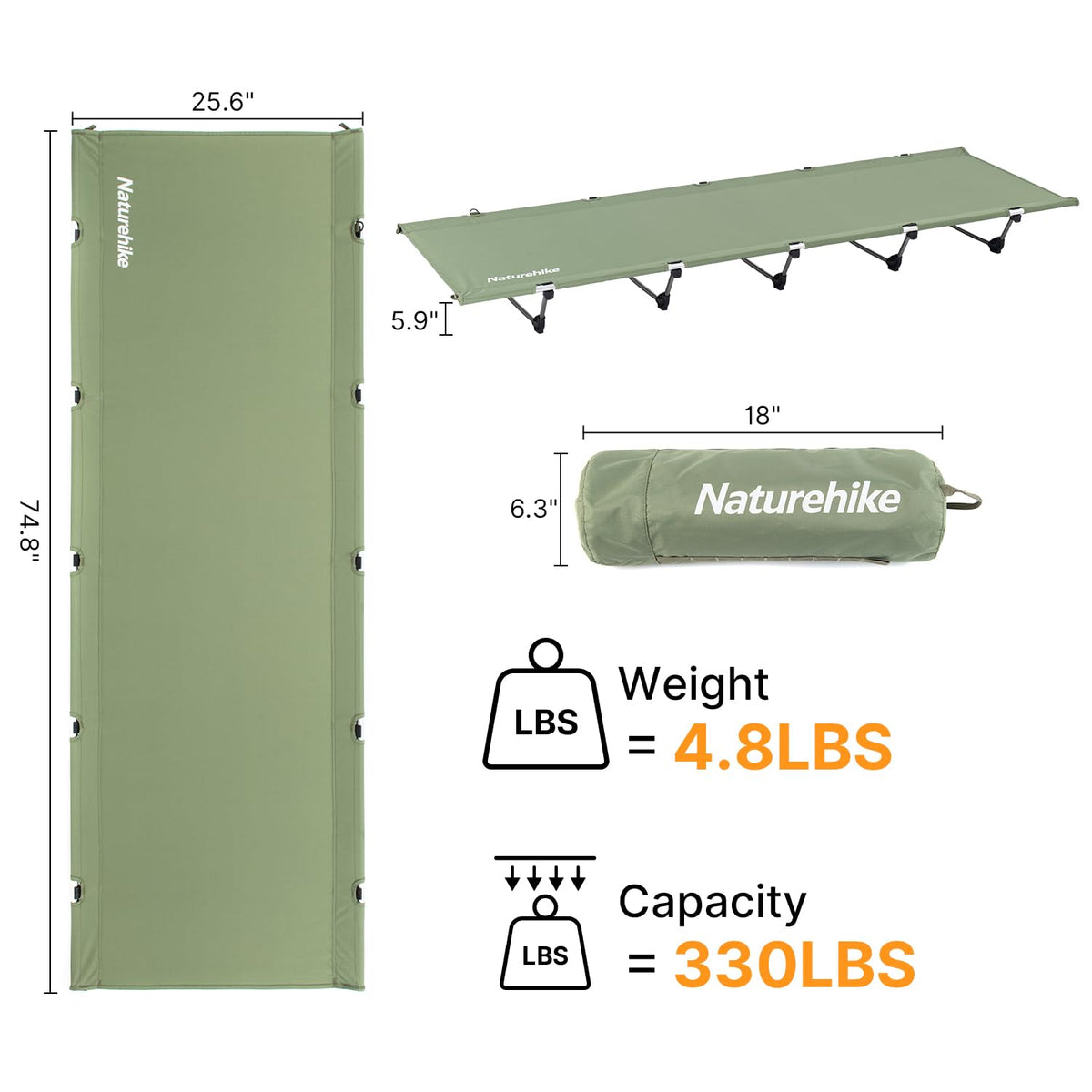 Ultralight Folding Camping Cot M63225