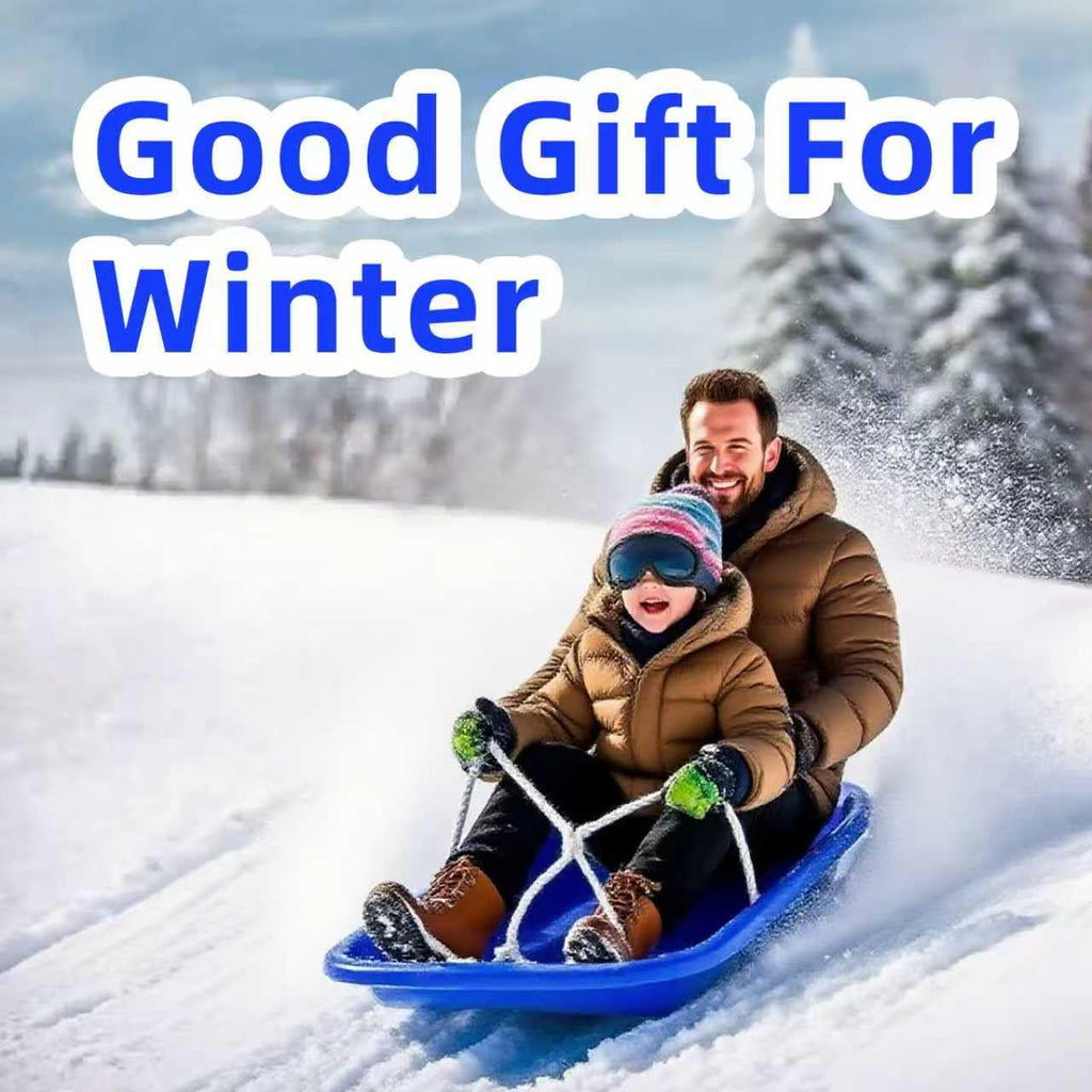 35 Inch 2-Person Plastic Snow Sled with Pull Rope J4143