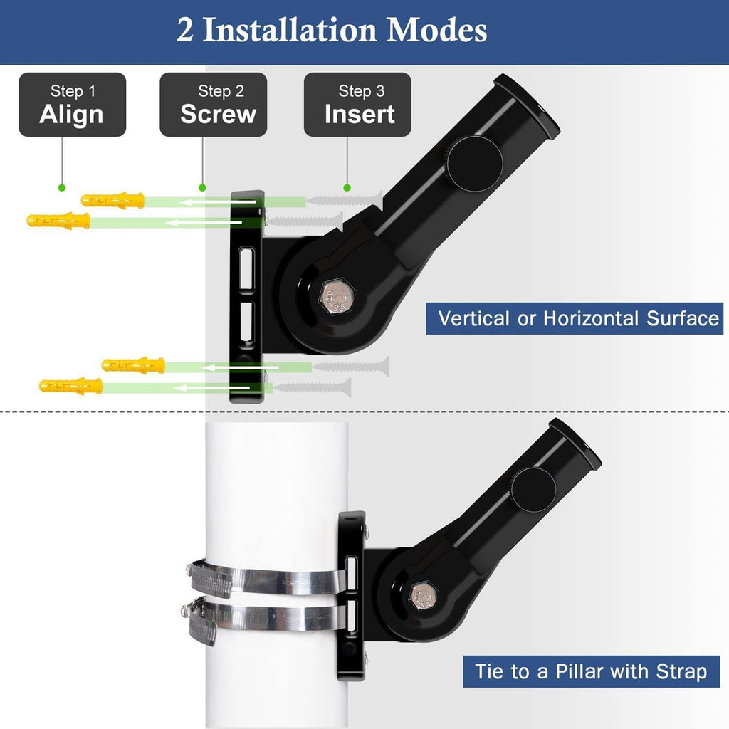 Flag Pole Holder Aluminum Alloy Bracket I2597
