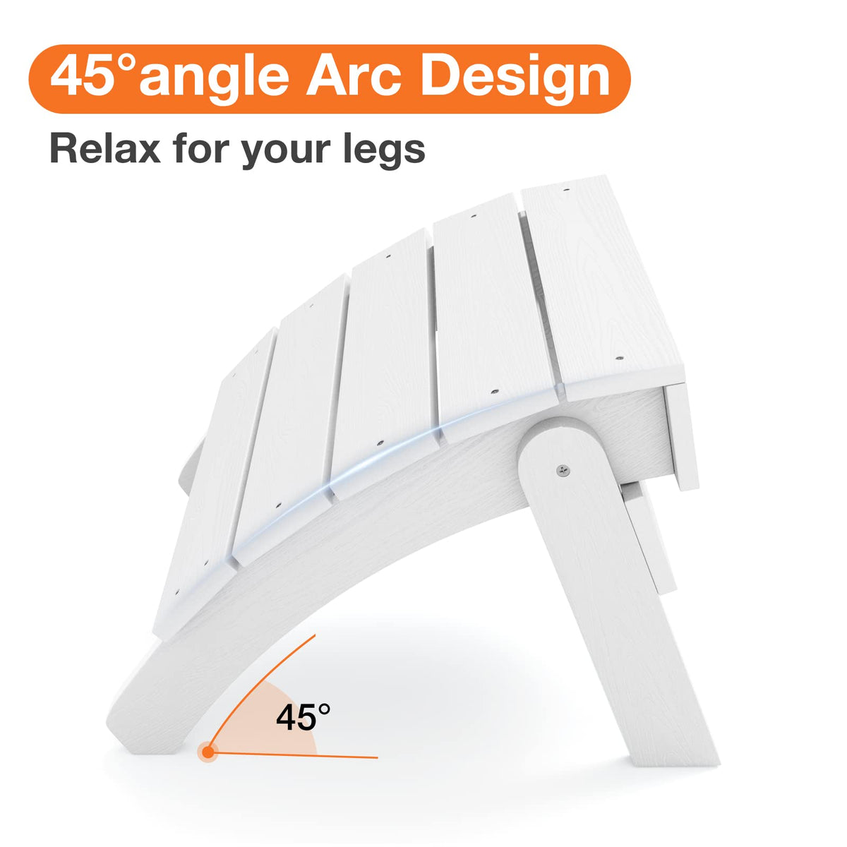 White Folding Adirondack Ottoman Set of 2 V221