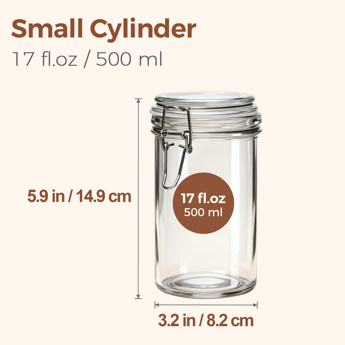 16 oz Glass Jars with Airtight Lids 6 Pack B3162