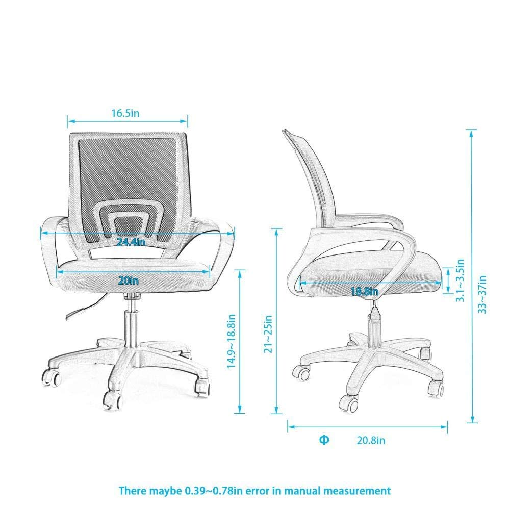 Orange Ergonomic Mesh and Leather High Back Office Chair U3663