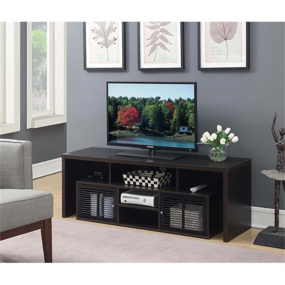 65 inch Espresso TV Stand with Storage Cabinets and Shelves Z49041