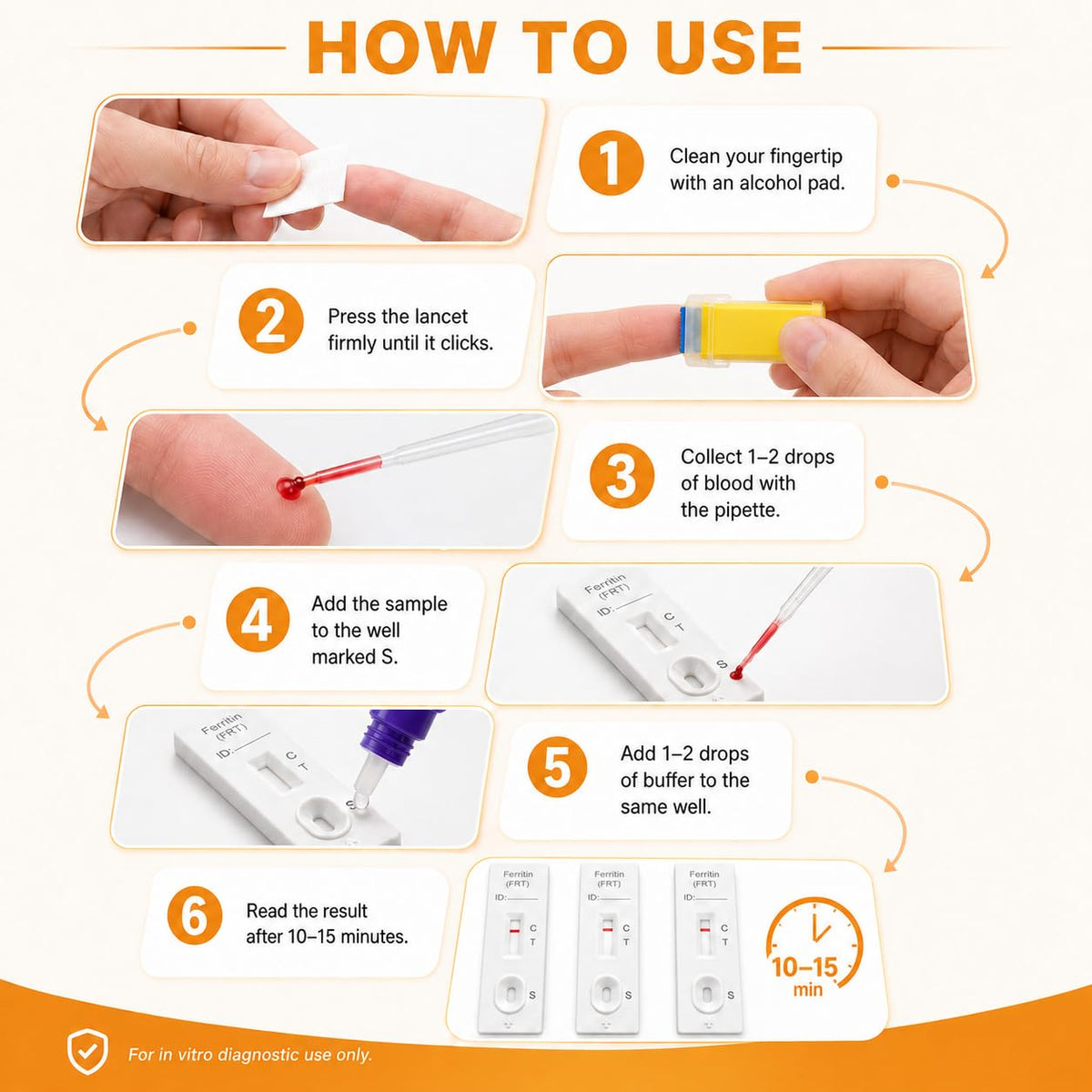 Iron Deficiency at Home Test Kit 2-Pack E77526