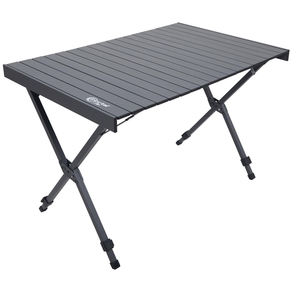 Folding Camping Table with Adjustable Height, Aluminum, Dark Gray S864