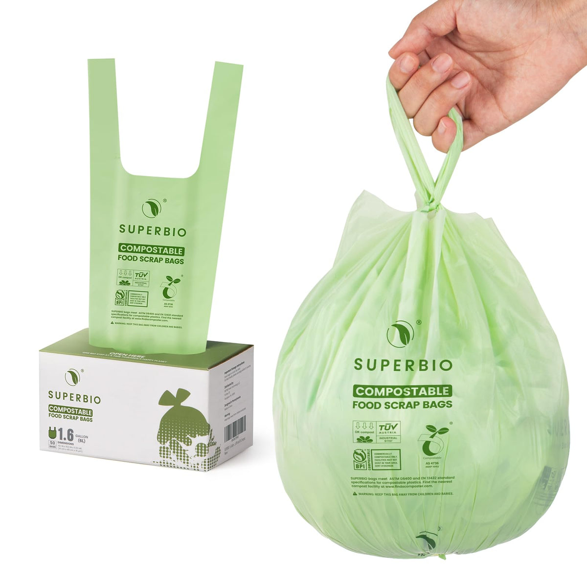 1.6 Gallon Compostable Food Scrap Bags B17128