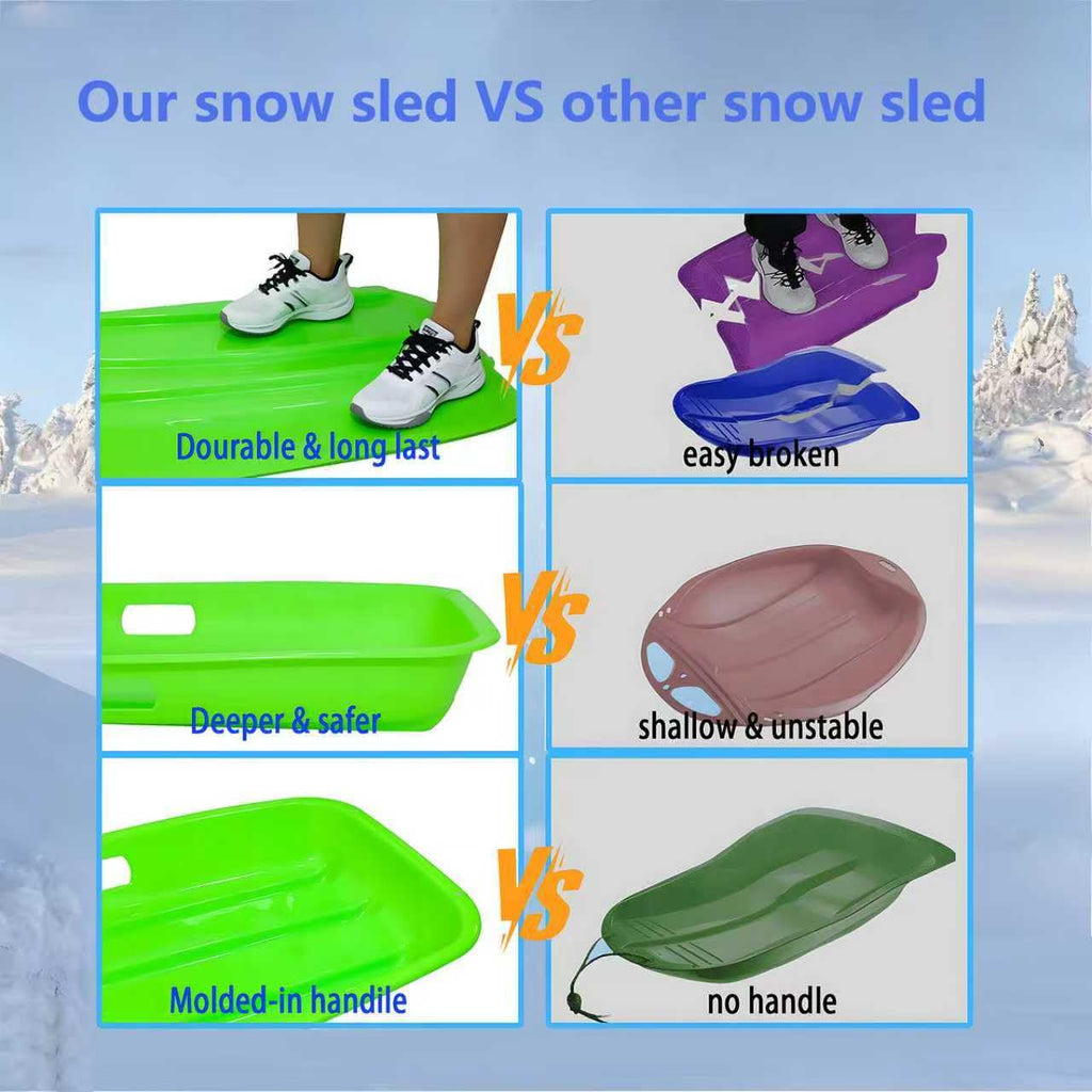 35 Inch 2-Person Plastic Snow Sled with Pull Rope J4143