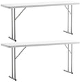 White Plastic Folding Table Set of 2 T381208