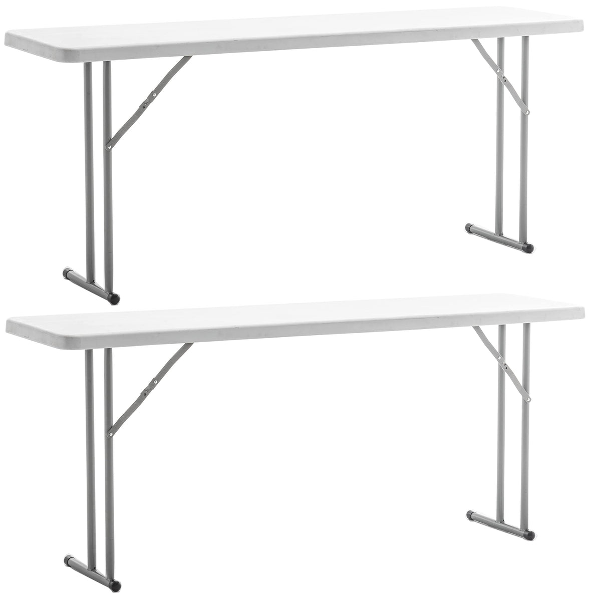 White Plastic Folding Table Set of 2 T381208