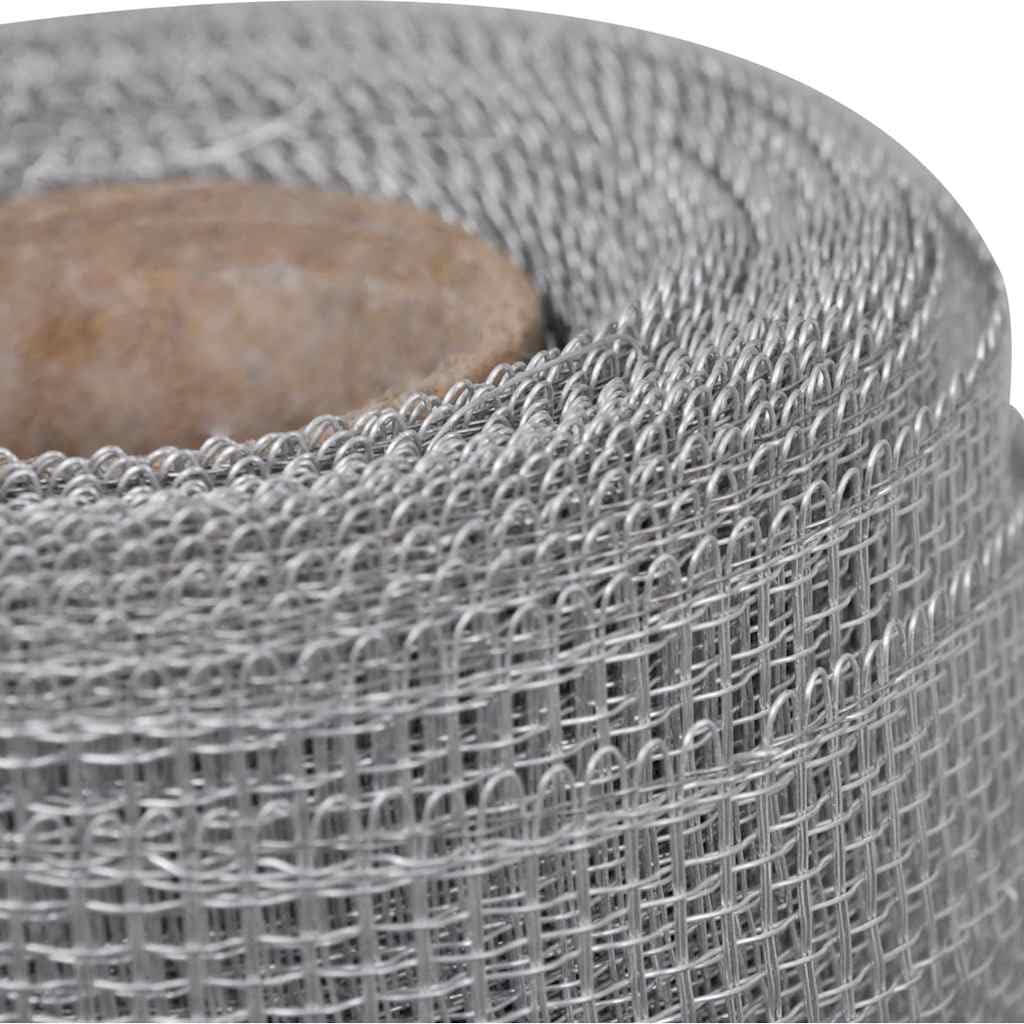 Aluminum Mesh Screen 39.4x196.9 Inches Silver Z10111
