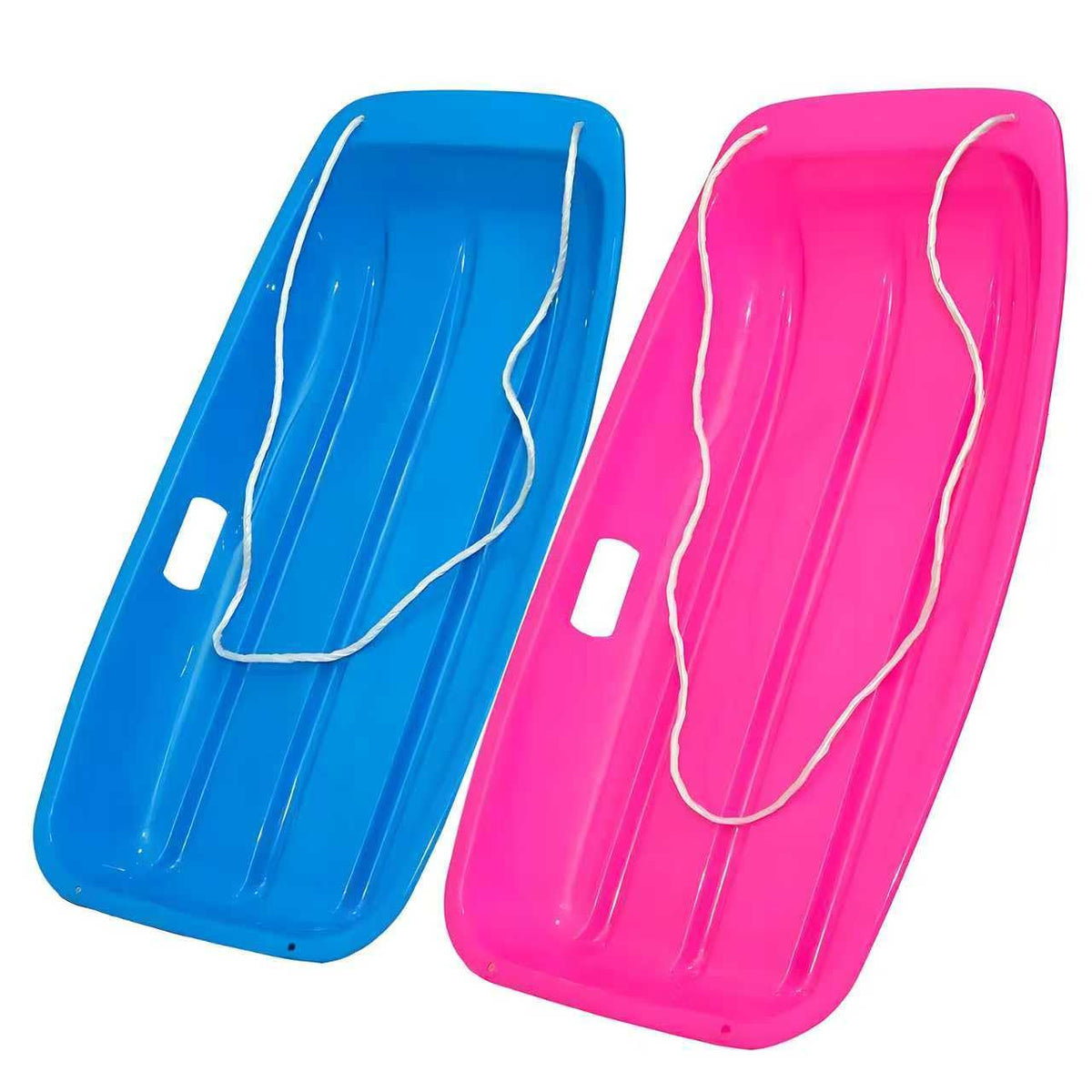 35 Inch 2-Person Plastic Snow Sled with Pull Rope J4143