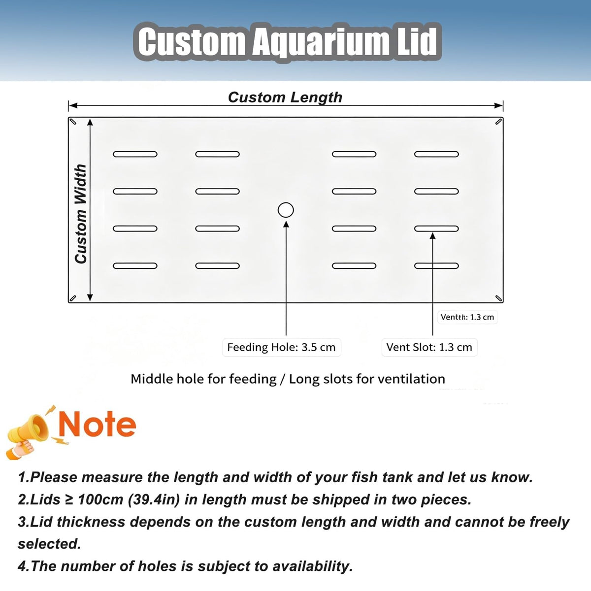 Clear Acrylic Aquarium Lid for 10-55 Gallon Tanks F106133