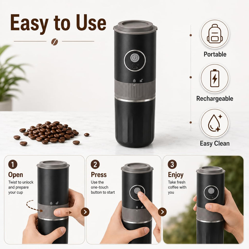 Portable Electric Coffee Grinder and Brewing Kit K16064