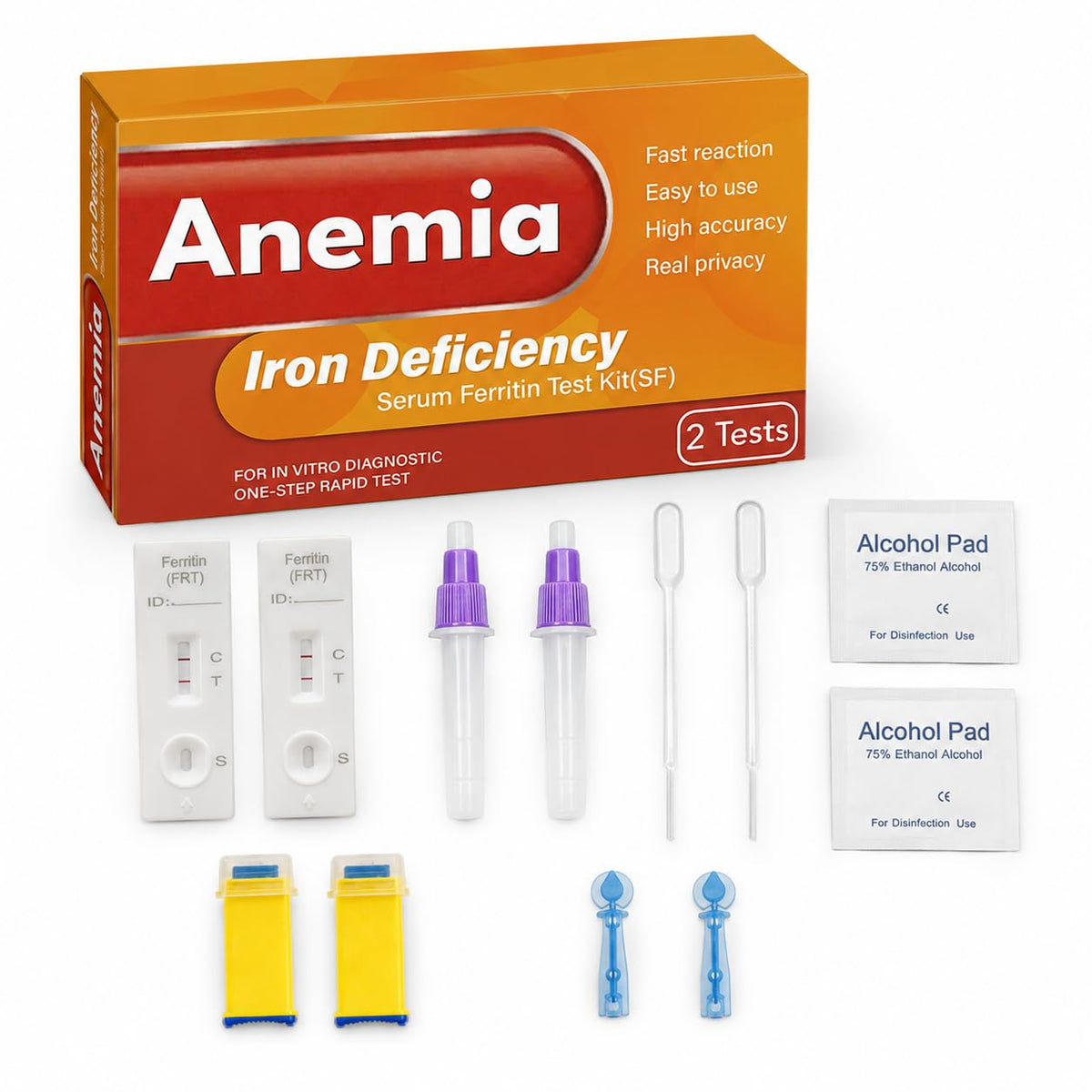Iron Deficiency at Home Test Kit 2-Pack E77526