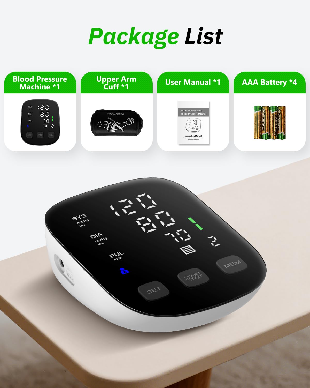 Blood Pressure Monitor Upper Arm Large Cuff Digital BP Machine D708392