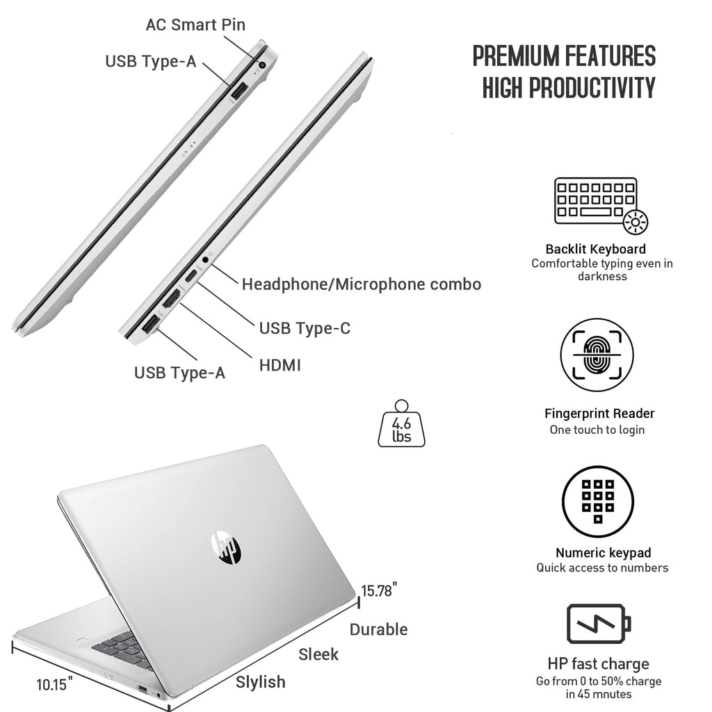 17.3” Touchscreen Laptop, Intel 10-Core i7, 16GB RAM 512GB SSD Q467