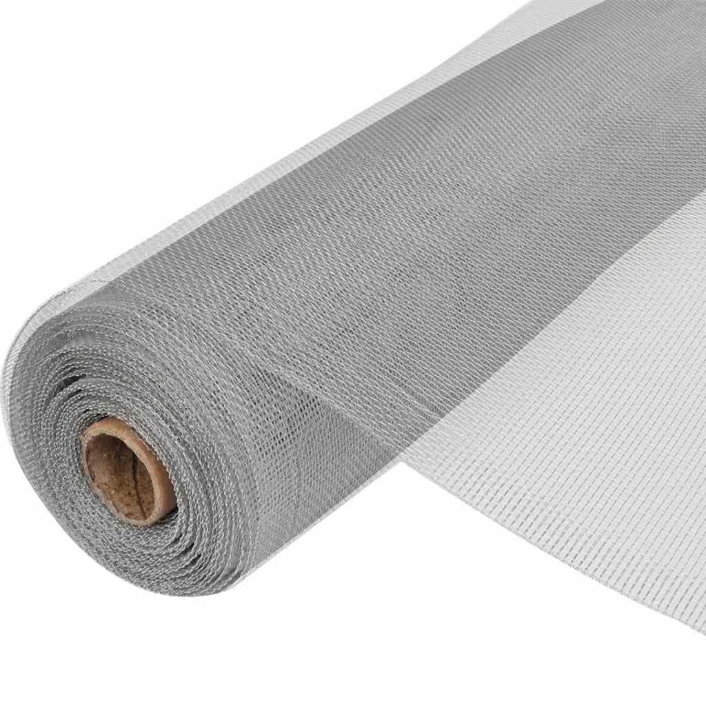 Aluminum Mesh Screen 39.4x196.9 Inches Silver Z10111