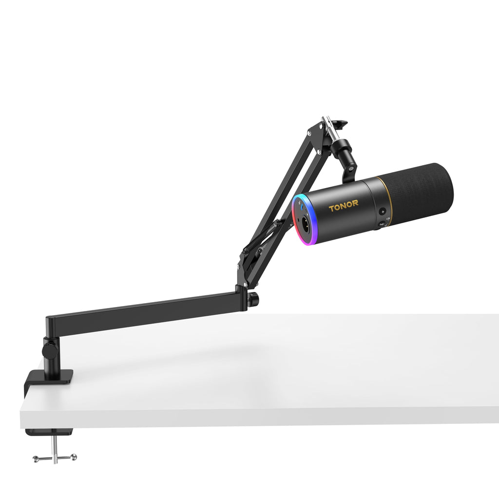 Black XLR USB Dynamic Podcast Microphone with Boom Arm I627