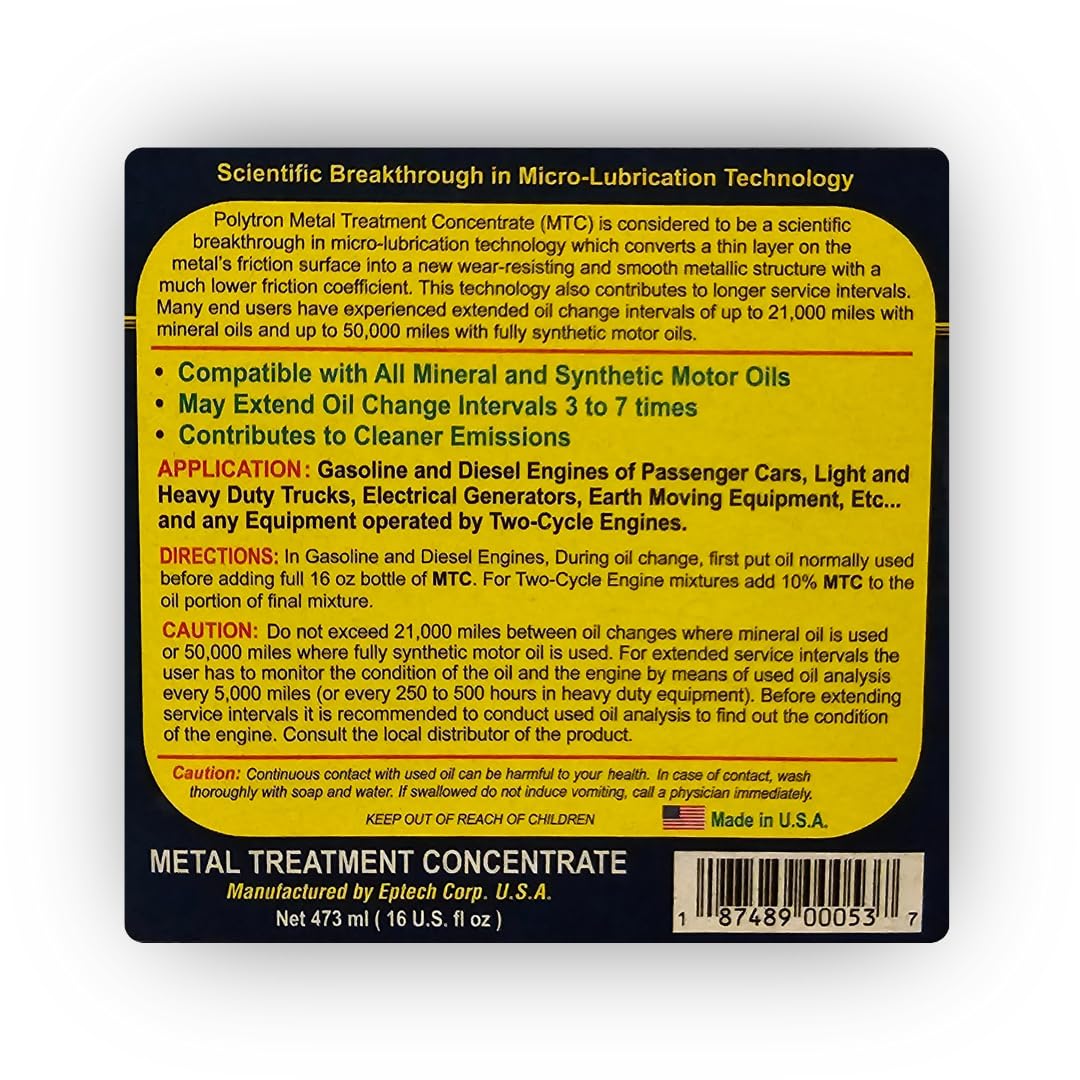 Metal Treatment Concentrate Oil Additive 1/2 Qt Bottle B935