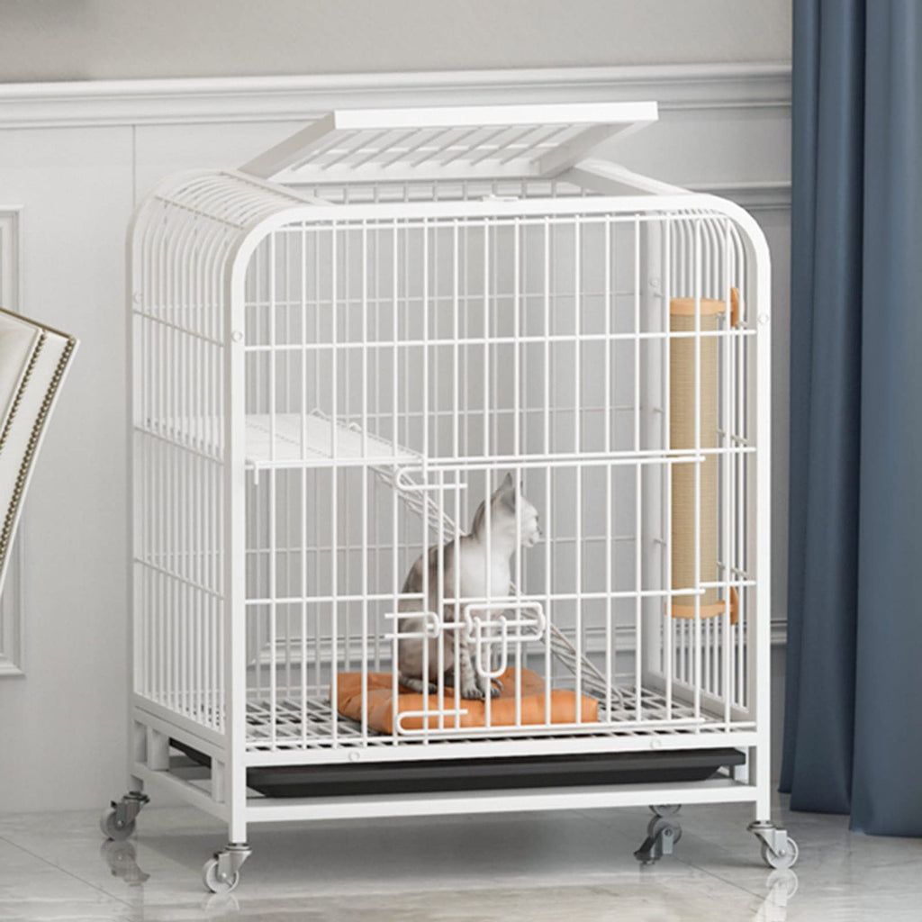 Large 3-Tier Metal Wire Cat Cage with Hammock and Casters V860673