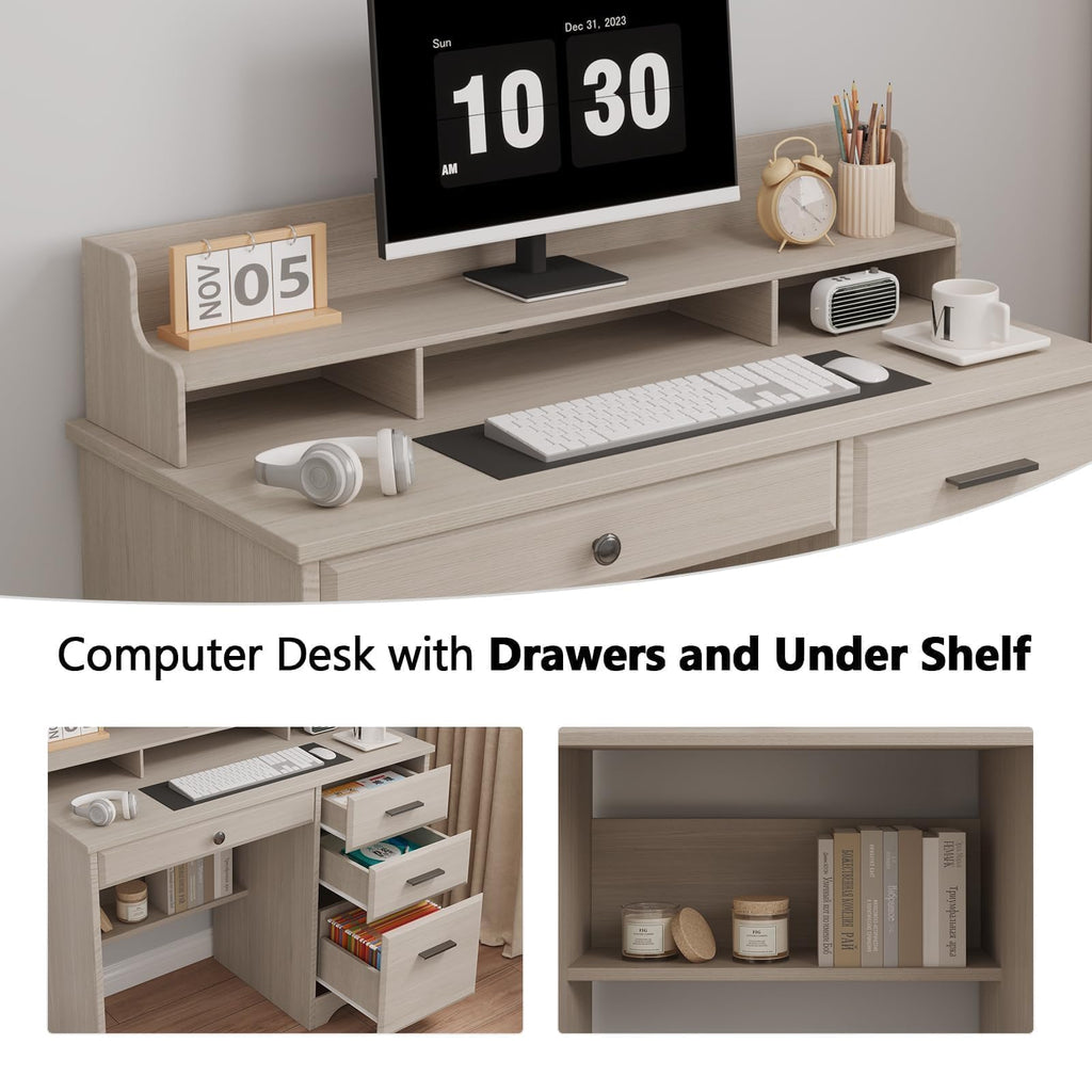 Small Wood Desk with Drawers and File Cabinet W295130