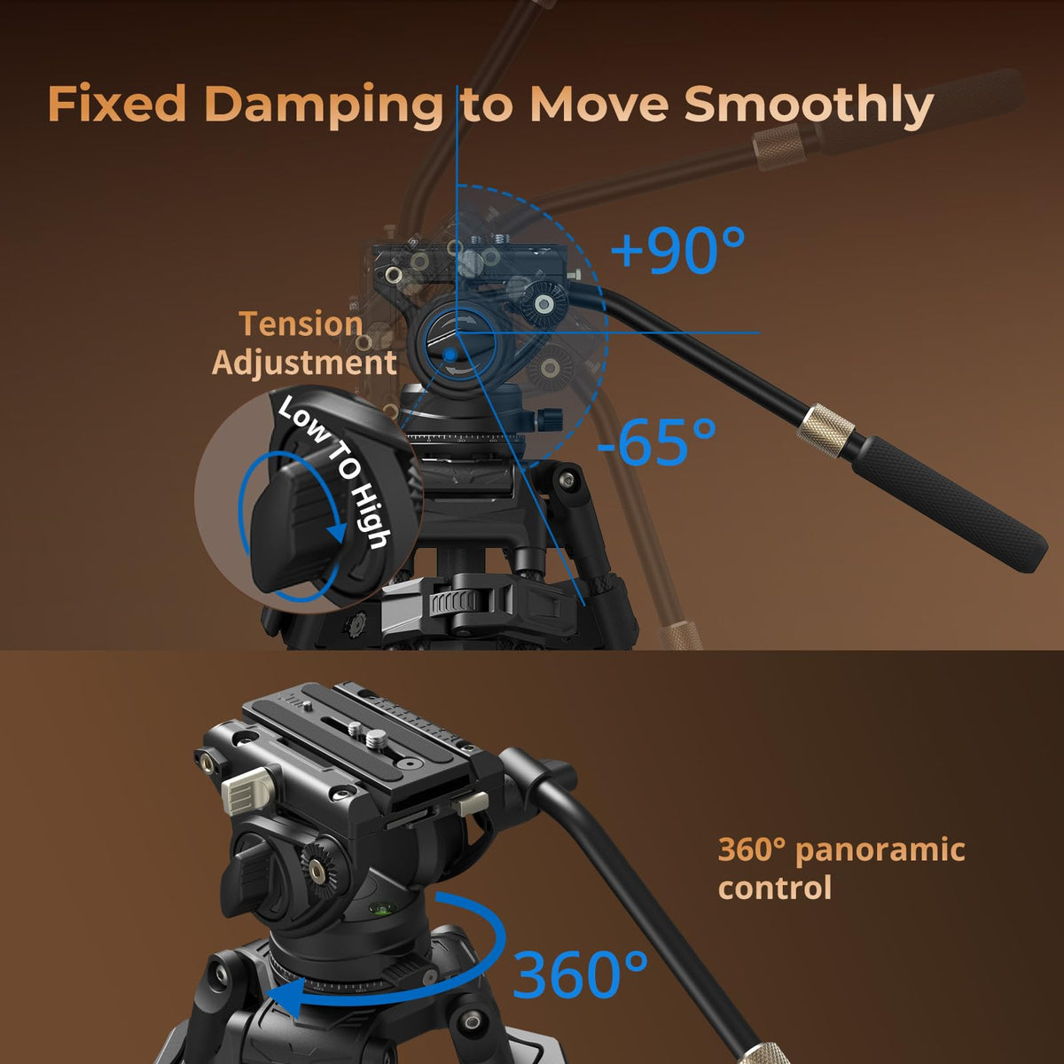 Carbon Fiber Tripod with Fluid Head D679
