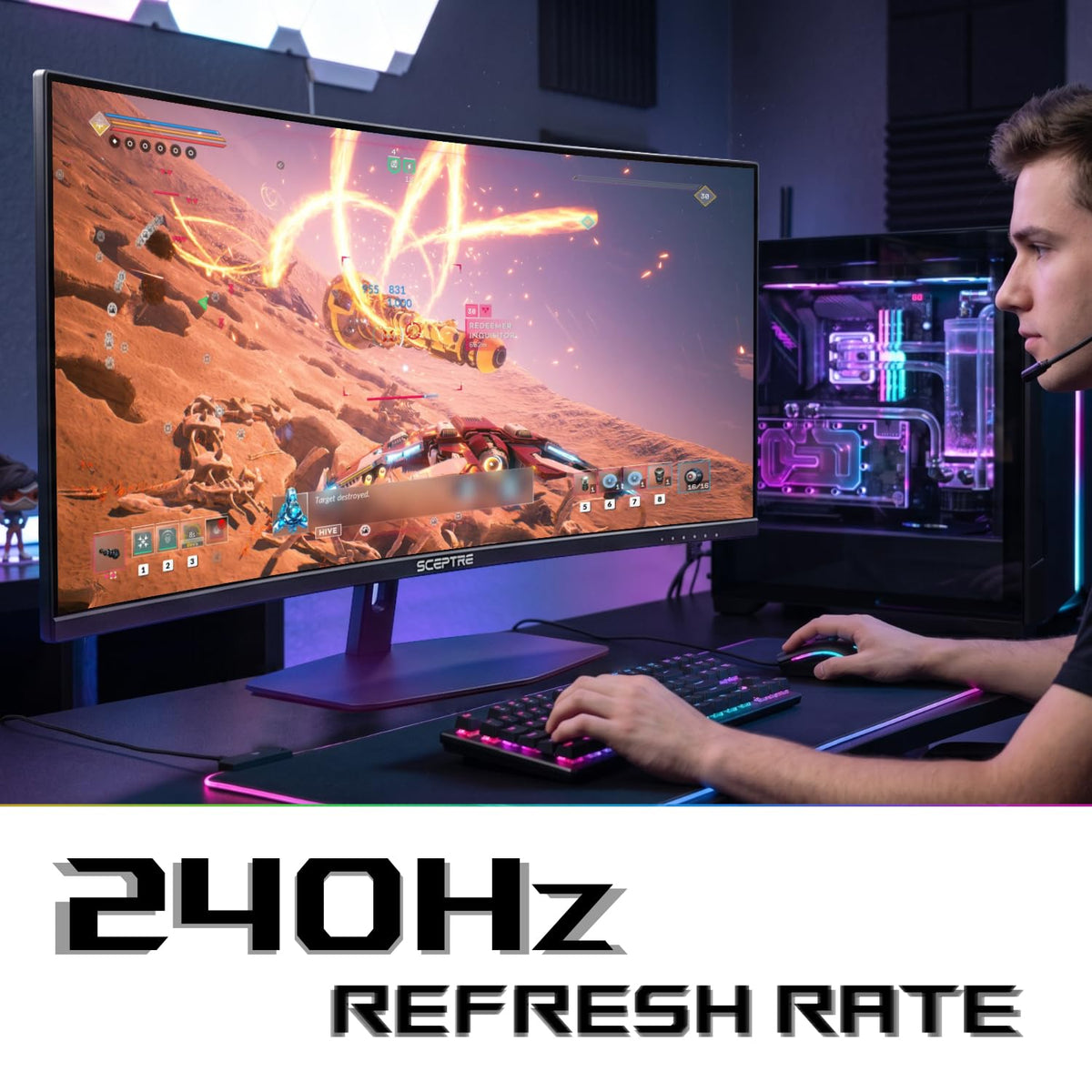 Curved 34-inch Gaming Monitor 3440 x 1440 240Hz K91607