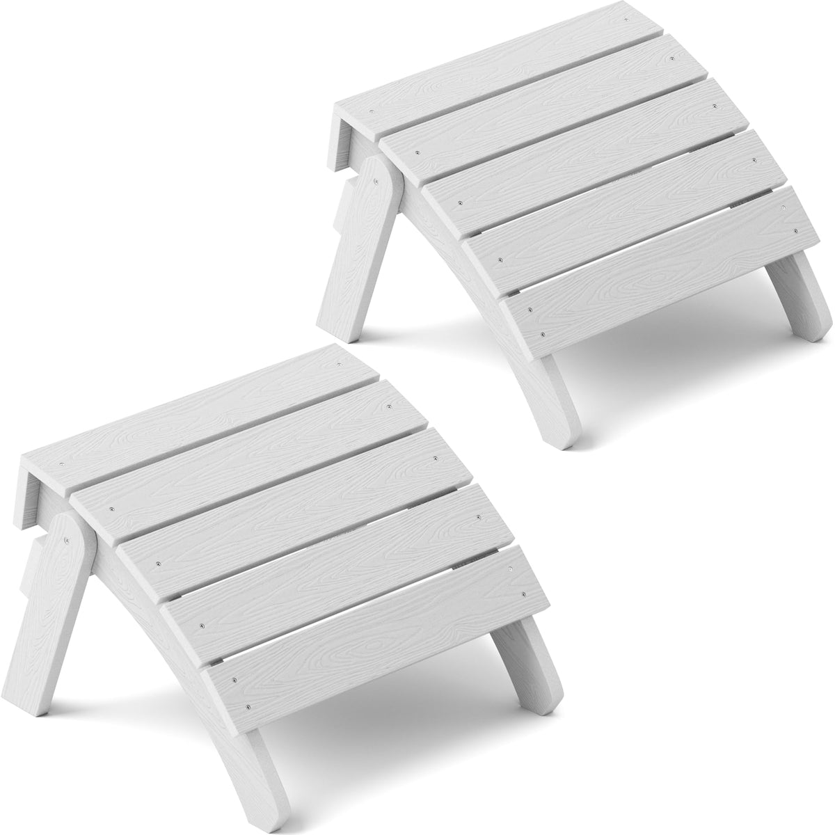 White Folding Adirondack Ottoman Set of 2 V221