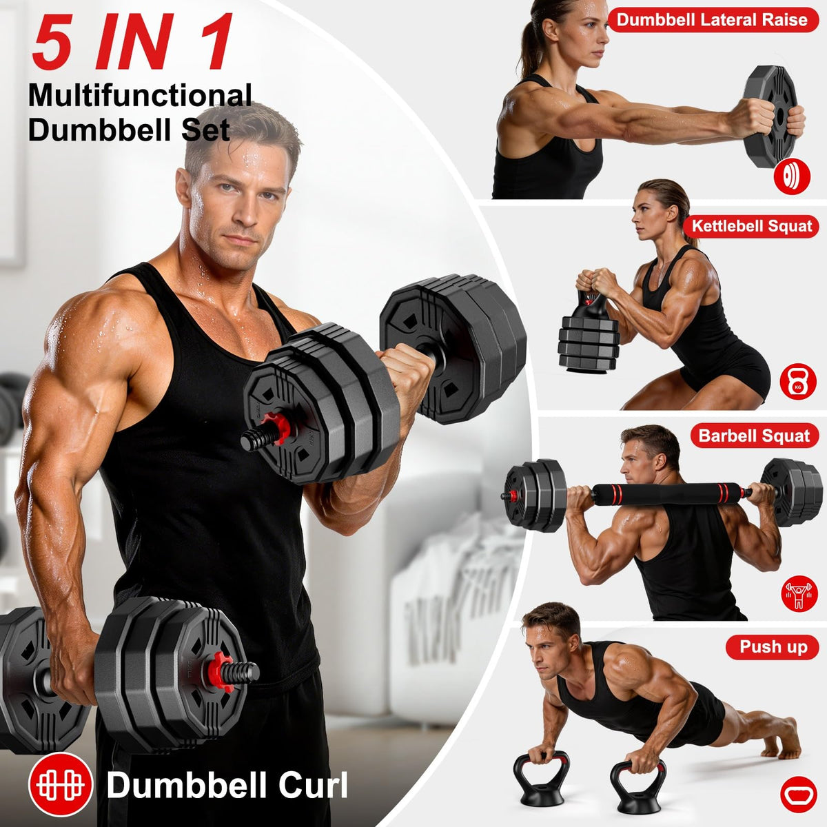 Adjustable Dumbbell Set 5in1 O386