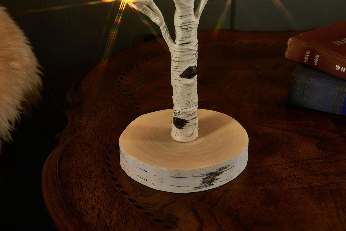 Lighted Birch Tree with Timer 18IN 24 LED C487