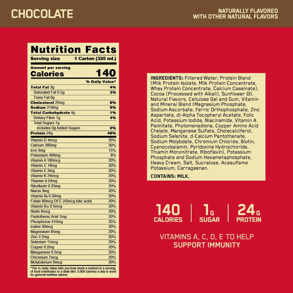 Chocolate 24g Protein Shake 12 Ct U8000