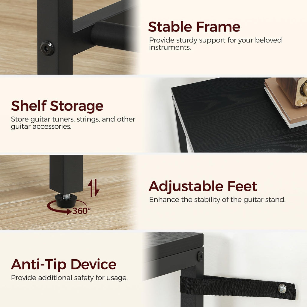 Guitar Stand, Multi-Guitar Rack, AMP Stand, Record Rack O9732