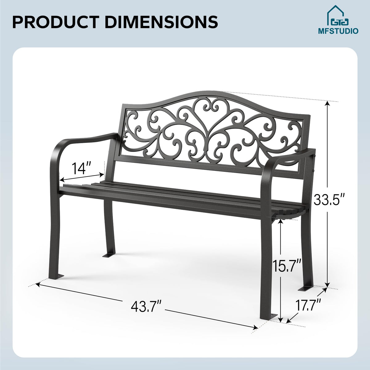 Cast Iron Outdoor Garden Bench J815
