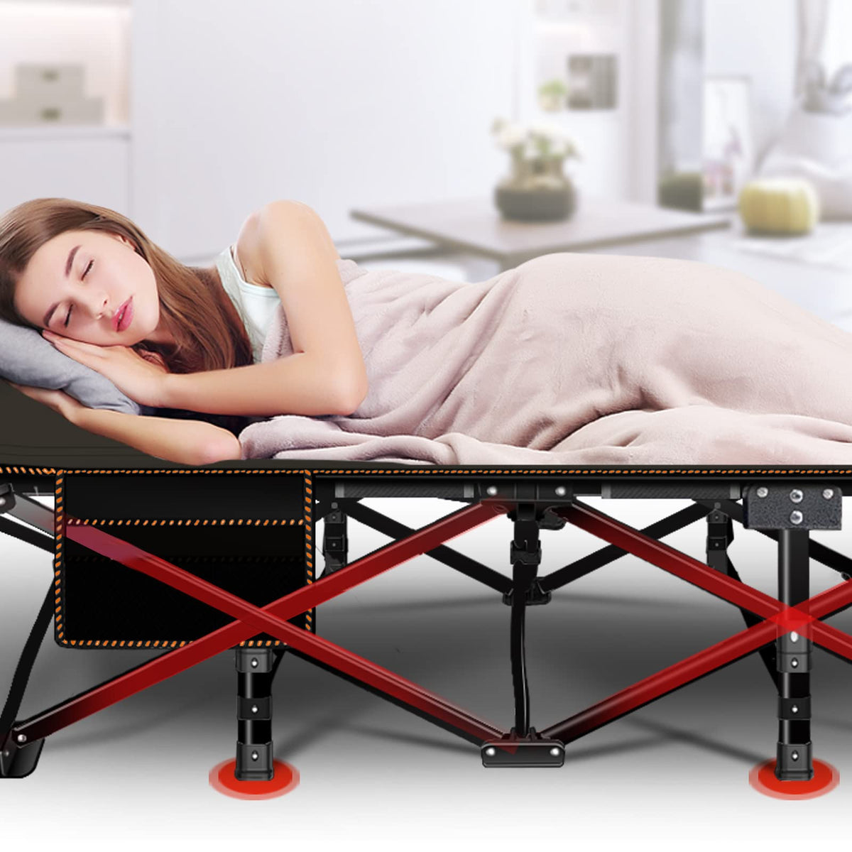 Folding Camping Cot with Mattress X494