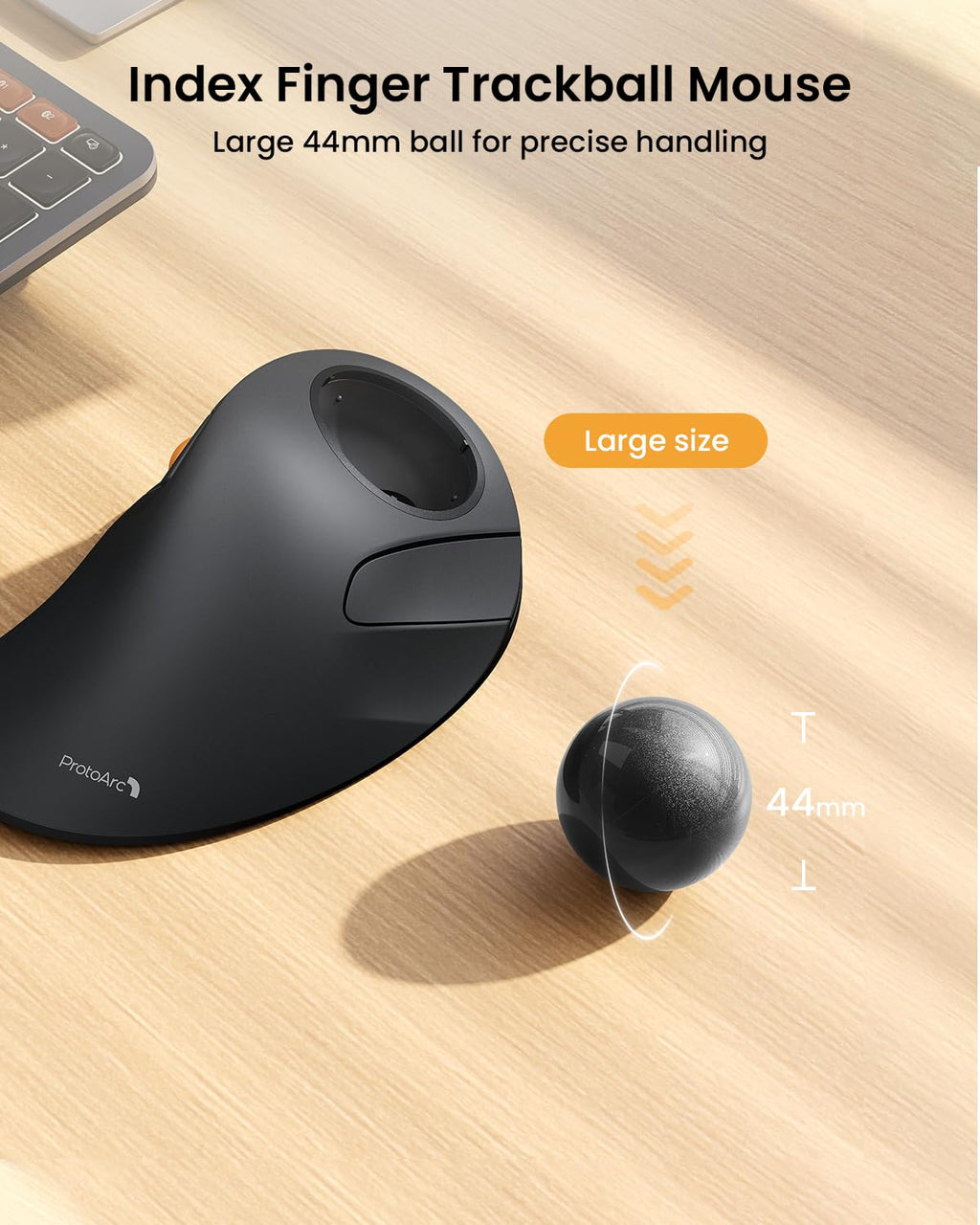 Wireless Bluetooth Trackball Mouse, Gray R132514
