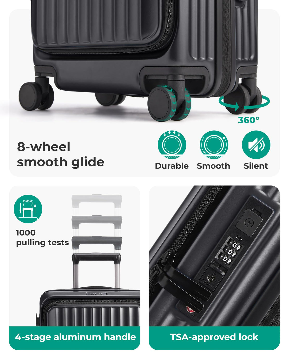 20" Expandable Carry-On Black J828556